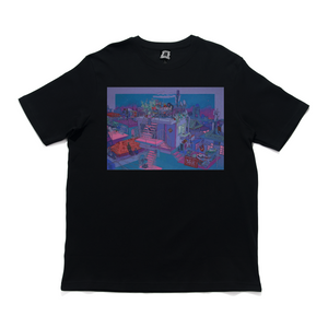 "The Night Is Still Young" Cut and Sew Wide-body Tee Black