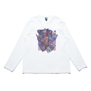 "The Very Ordinary Days" Cut and Sew Wide-body Long Sleeved Tee White