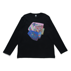 "Our Secret from Mom" Cut and Sew Wide-body Long Sleeved Tee Black
