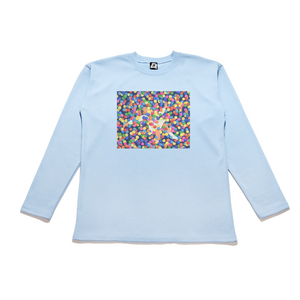 "Ballpit" Taper-Fit Heavy Cotton Long Sleeve Tee Sky Blue
