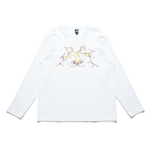 "Sugarstar" Cut and Sew Wide-body Long Sleeved Tee White