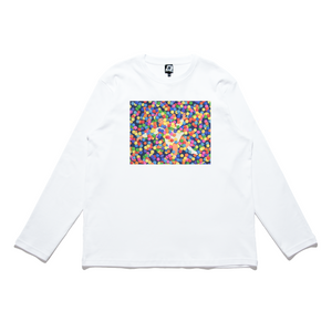 "Ballpit" Cut and Sew Wide-body Long Sleeved Tee White