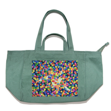 Load image into Gallery viewer, &quot;Ballpit&quot; Tote Carrier Bag Cream/Green