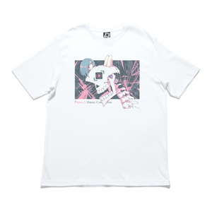 "Human Construction" Cut and Sew Wide-body Tee White