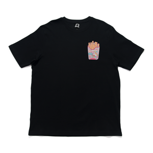 "Fries & Cereal" Cut and Sew Wide-body Tee White/Black