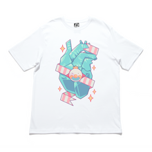 Load image into Gallery viewer, &quot;Heart&quot; Cut and Sew Wide-body Tee White/Black