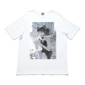 "Tea Time" Cut and Sew Wide-body Tee White