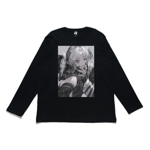 "Black Maid" Cut and Sew Wide-body Long Sleeved Tee Black