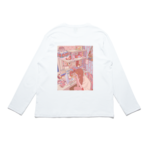 "The Night Before the Battle" Cut and Sew Wide-body Long Sleeved Tee White