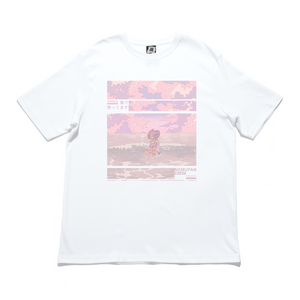 "I'll be waiting by the sea" - Cut and Sew Wide-body Tee White/Black