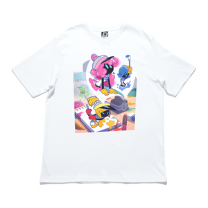 "Painting Time" Cut and Sew Wide-body Tee White