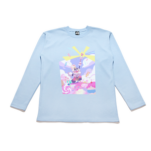 "Sweet King" Taper-Fit Heavy Cotton Long Sleeve Tee Sky Blue