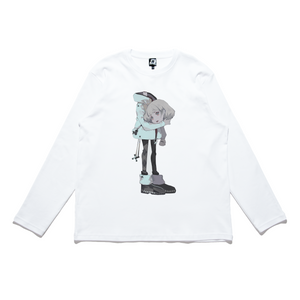 "Free Your Mind" Cut and Sew Wide-body Long Sleeved Tee White