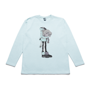 "Free Your Mind" Taper-Fit Heavy Cotton Long Sleeve Tee Mint