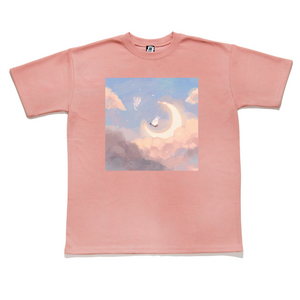 "I’d Reach the Stars Just to See You" Taper-Fit Heavy Cotton Tee Sky Blue/Rose
