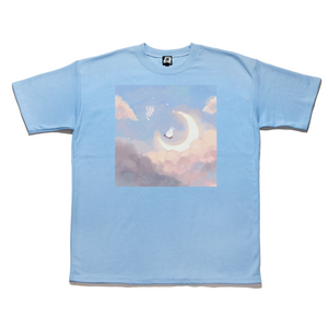 "I’d Reach the Stars Just to See You" Taper-Fit Heavy Cotton Tee Sky Blue/Rose