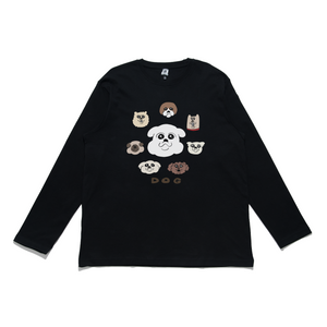 "Dog" Cut and Sew Wide-body Long Sleeved Tee Black