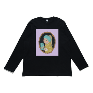"Pearl" Cut and Sew Wide-body Long Sleeved Tee Black