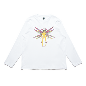 "Angel" Cut and Sew Wide-body Long Sleeved Tee White/Black