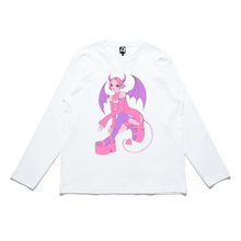 Load image into Gallery viewer, &quot;Demon&quot; Cut and Sew Wide-body Long Sleeved Tee White/Black/Pink