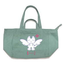Load image into Gallery viewer, &quot;Dismeow&quot; Tote Carrier Bag Cream/Green