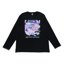Load image into Gallery viewer, &quot;Just Keep Drawing&quot; Cut and Sew Wide-body Long Sleeved Tee Black/White
