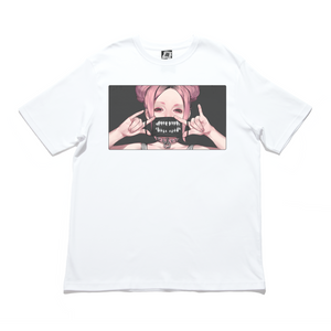 "Mask" Cut and Sew Wide-body Tee White/Black