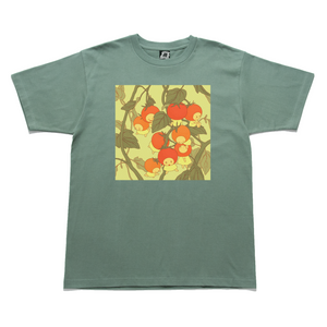 "Summer Cherry Tomatoes" Taper-Fit Heavy Cotton Tee Pink/Green