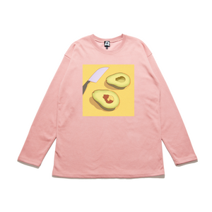 "Surprise" Cut and Sew Wide-body Long Sleeved Tee Pink