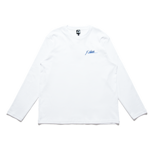"Thursday Night" Cut and Sew Wide-body Long Sleeved Tee White/Black