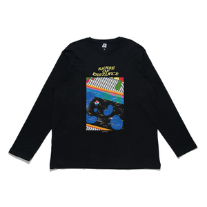 "Sense of Distance" Cut and Sew Wide-body Long Sleeved Tee Black