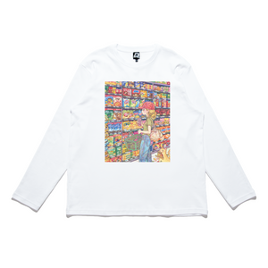 "Mart" Cut and Sew Wide-body Long Sleeved Tee White
