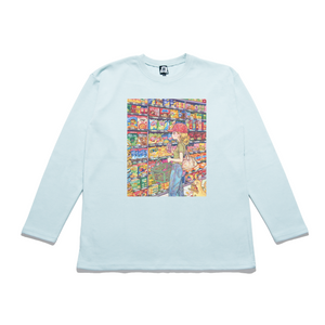 "Mart" Taper-Fit Heavy Cotton Long Sleeve Tee Mint