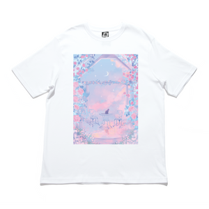 "Roses and Clouds" Cut and Sew Wide-body Tee White