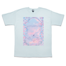 Load image into Gallery viewer, &quot;Roses and Clouds&quot; Taper-Fit Heavy Cotton Tee Sky Blue/Mint