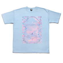 Load image into Gallery viewer, &quot;Roses and Clouds&quot; Taper-Fit Heavy Cotton Tee Sky Blue/Mint