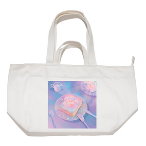 "Flower Toast" Tote Carrier Bag Cream