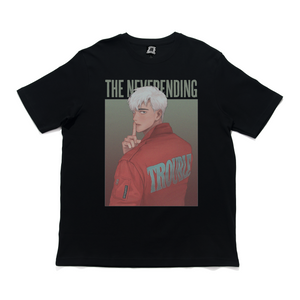 "The Never Ending Trouble" Cut and Sew Wide-body Tee White/Black