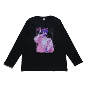 "Alone" Cut and Sew Wide-body Long Sleeved Tee White/Black