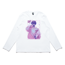 Load image into Gallery viewer, &quot;Alone&quot; Cut and Sew Wide-body Long Sleeved Tee White/Black