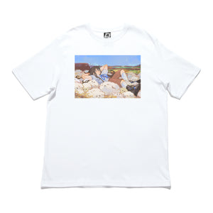 "Free Ride" Cut and Sew Wide-body Tee White