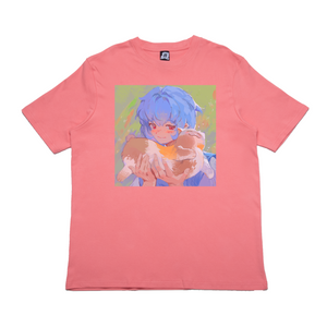 "Rei Cat" Cut and Sew Wide-body Tee Salmon Pink