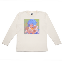 Load image into Gallery viewer, &quot;Rei Cat&quot; Taper-Fit Heavy Cotton Long Sleeve Tee Beige/Mint