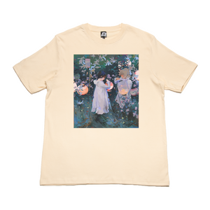 "Sargent Study" Cut and Sew Wide-body Tee Beige/Salmon Pink