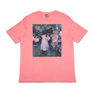"Sargent Study" Cut and Sew Wide-body Tee Beige/Salmon Pink