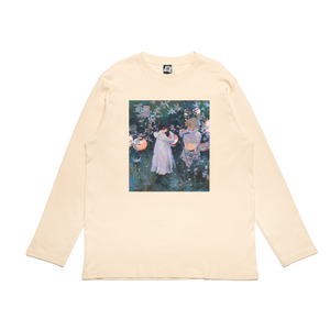 "Sargent Study" Cut and Sew Wide-body Long Sleeved Tee Salmon Pink