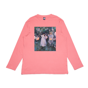 "Sargent Study" Cut and Sew Wide-body Long Sleeved Tee Salmon Pink