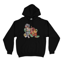 Load image into Gallery viewer, &quot;Salmon run&quot; Fleece Hoodie Black/White