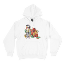 Load image into Gallery viewer, &quot;Salmon run&quot; Fleece Hoodie Black/White