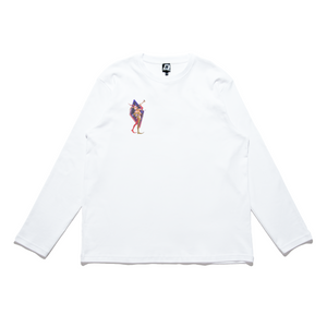 "Clown" Cut and Sew Wide-body Long Sleeved Tee White/Black